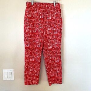 Susan Graver Size 8 Printed Stretch Woven Crop Pants QVC